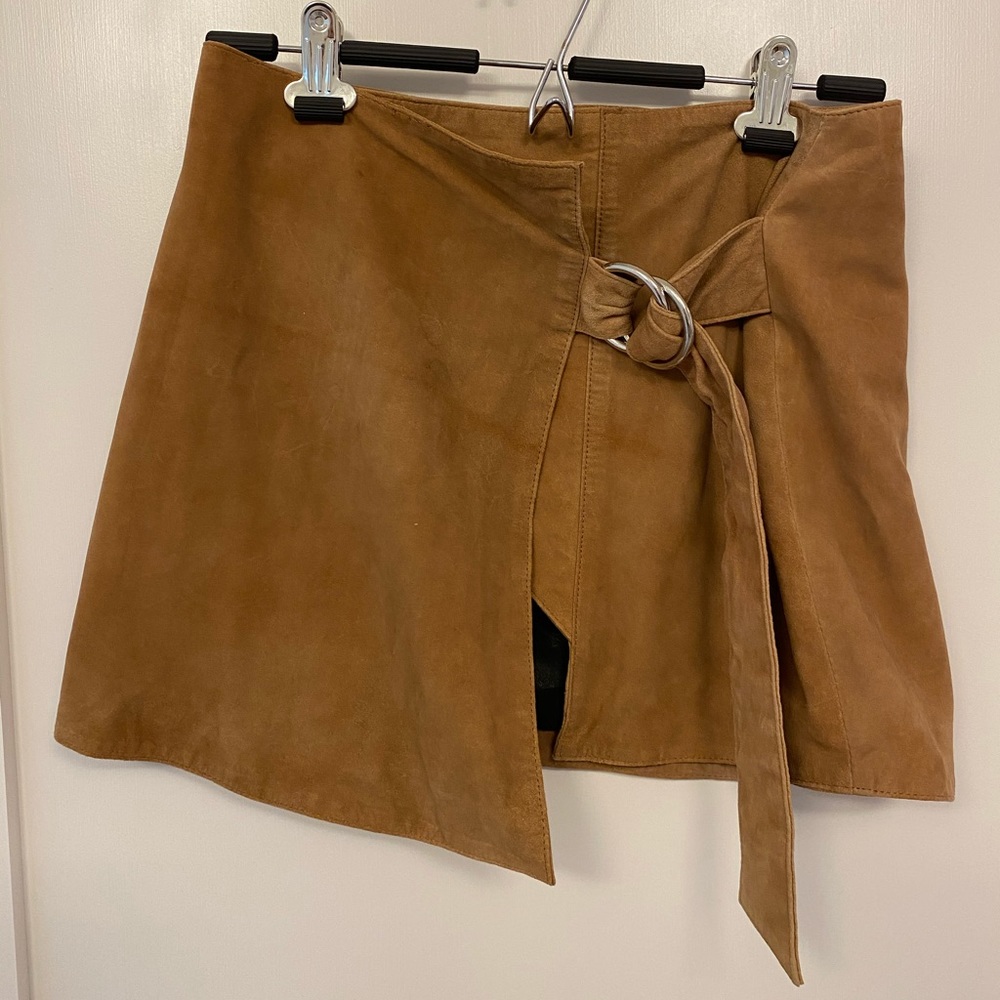 Free people brown leather skirt